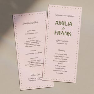 Fun Wedding Programs Canva Template, Wedding Timeline, Ceremony Program (WT36) image 10