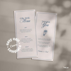 Modelo de cardápio de casamento vintage: design criativo e criativo desenhado à mão (4x9, 4x8) (modelo Canva) (WT24)