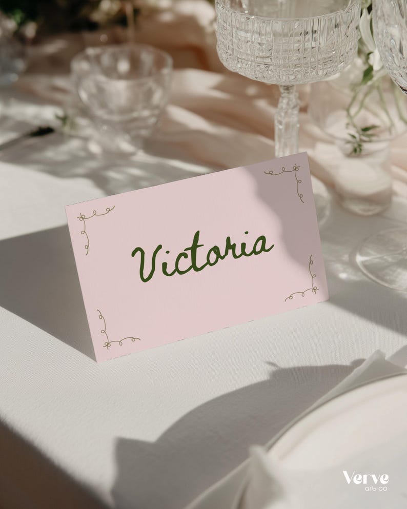 Hand Drawn Wedding Name Cards, Wedding Placecards, Place Card Canva Templates image 8