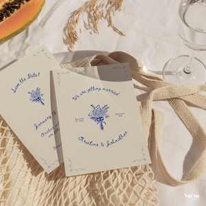 Plantilla de invitación para guardar la fecha dibujada a mano, tarjeta de guardar la fecha manuscrita, tarjeta de guardar la fecha de boda original, plantilla de Canva, WT23