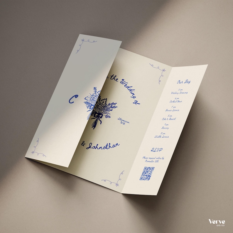 gatefold invitation template wedding