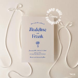 Whimsical Wedding Invitation with Photo and QR Code (Editable Canva Template) (WT14) image 2