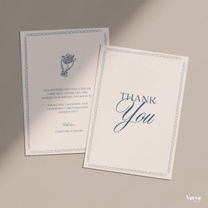 Elegante Hochzeit Dankeskarten, Handgezeichnete Hochzeit Dankeschön Vorlage, 5x7, 4x6, A5, A6 Canva Template, WT24