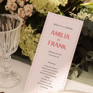 Fun Wedding Programs Canva Template, Wedding Timeline, Ceremony Program