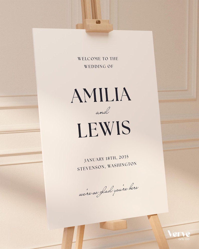 Modern Welcome to the Wedding of Sign, Elegant Canva Template (WT12 ...