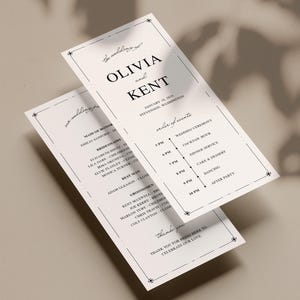 Wedding Programs With Hand Drawn Border, Timeline Itinerary Canva Template (WT05)