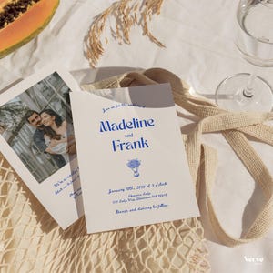 Whimsical Wedding Invitation with Photo and QR Code (Editable Canva Template) (WT14) image 5