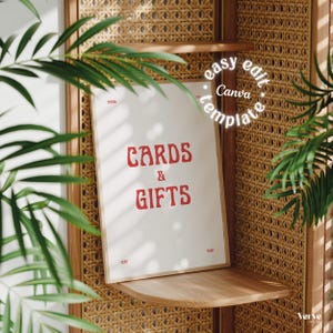 cards and gifts sign canva template