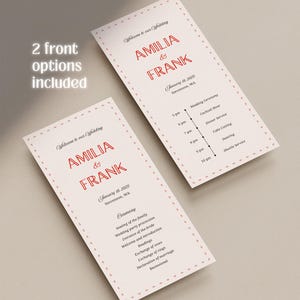 Fun Wedding Programs Canva Template, Wedding Timeline, Ceremony Program (WT36) image 4