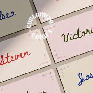 Hand Drawn Wedding Name Cards, Wedding Placecards, Place Card Canva Templates image 7