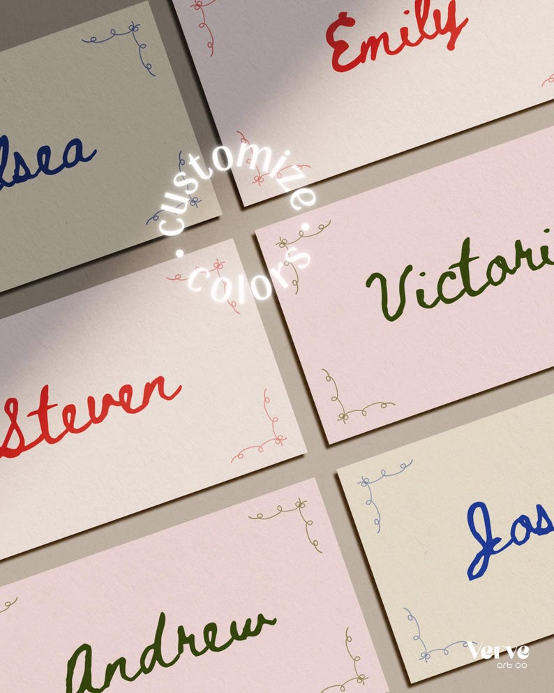 Hand Drawn Wedding Name Cards, Wedding Placecards, Place Card Canva Templates image 7