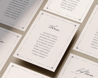 Bröllopsbordskort, minimalistisk, elegant bröllopsspegelmall, Canva (WT05)
