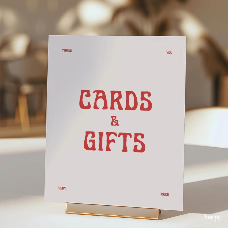 Retro Cards and Gifts Sign Template, Unique Wedding Signage (Canva Template) (WT42) image 8