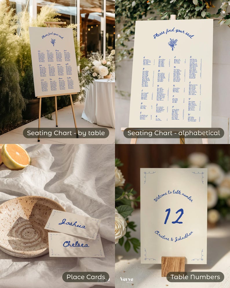 Whimsical Wedding Signs Bundle, Hand Drawn Signage and Stationery Template Bundle (Canva Templates) (WT23) image 6