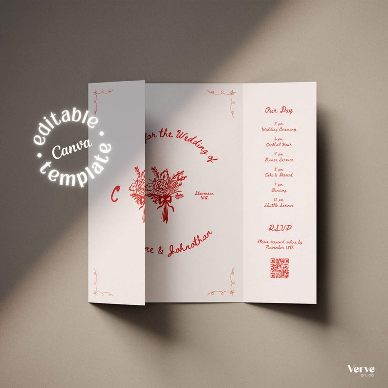 hand drawn wedding invitation template