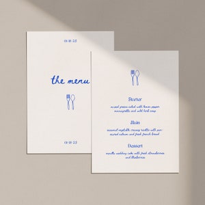Modèle de Menu de mariage fantaisiste, carte de menu dessinée à la main, modèle canva, menu de mariage imprimable, WT14