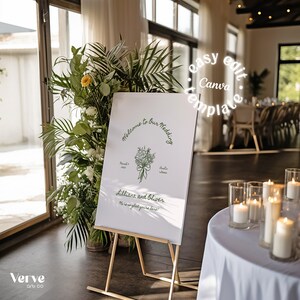 hand drawn welcome to our wedding sign template