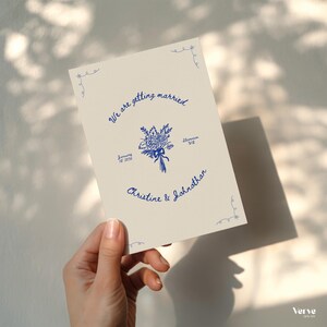 Hand Drawn Save the Dates Template, Whimsical, Handwritten Invitation (Canva Template) (WT23) image 9