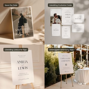 Elegant Wedding Signs Bundle: Minimalist Signage and Stationery Templates (Editable Canva Templates) (WT12) image 4