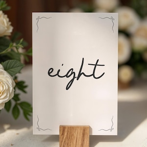 Handwritten Table Numbers Wedding, Whimsical Table Number Cards, Printable Canva Template (WT11)