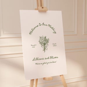 hand drawn wedding welcome sign