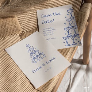 Save the Date Vorlage, Handgezeichnete Save the Date Hochzeitskarten, Bunt, Canva Template, WT22