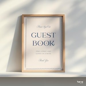 Vintage Wedding Guest Book Sign Template (Editable Canva Template) (WT24)