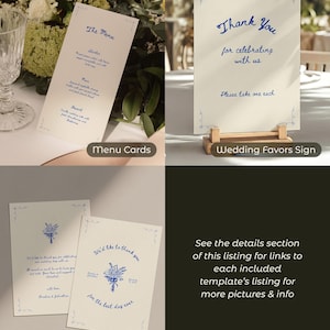 Whimsical Wedding Signs Bundle, Hand Drawn Signage and Stationery Template Bundle (Canva Templates) (WT23) image 7