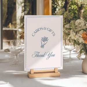 Vintage Cards and Gifts Sign Template, Wedding Card Box Sign, Wedding Gifts Signage, Canva Template, WT24