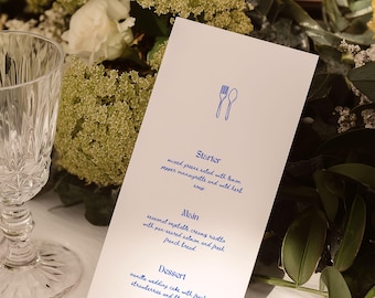 Whimsical Wedding Menu Template Canva, Hand Drawn Rehearsal Dinner Menu Card
