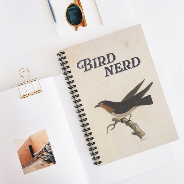 Bird Nerd Nature Journal Bird Notebook - Field Notes Bird Watching Log Book -  A5 6x8 Inch - Birder Gift - Birder Log Gifts