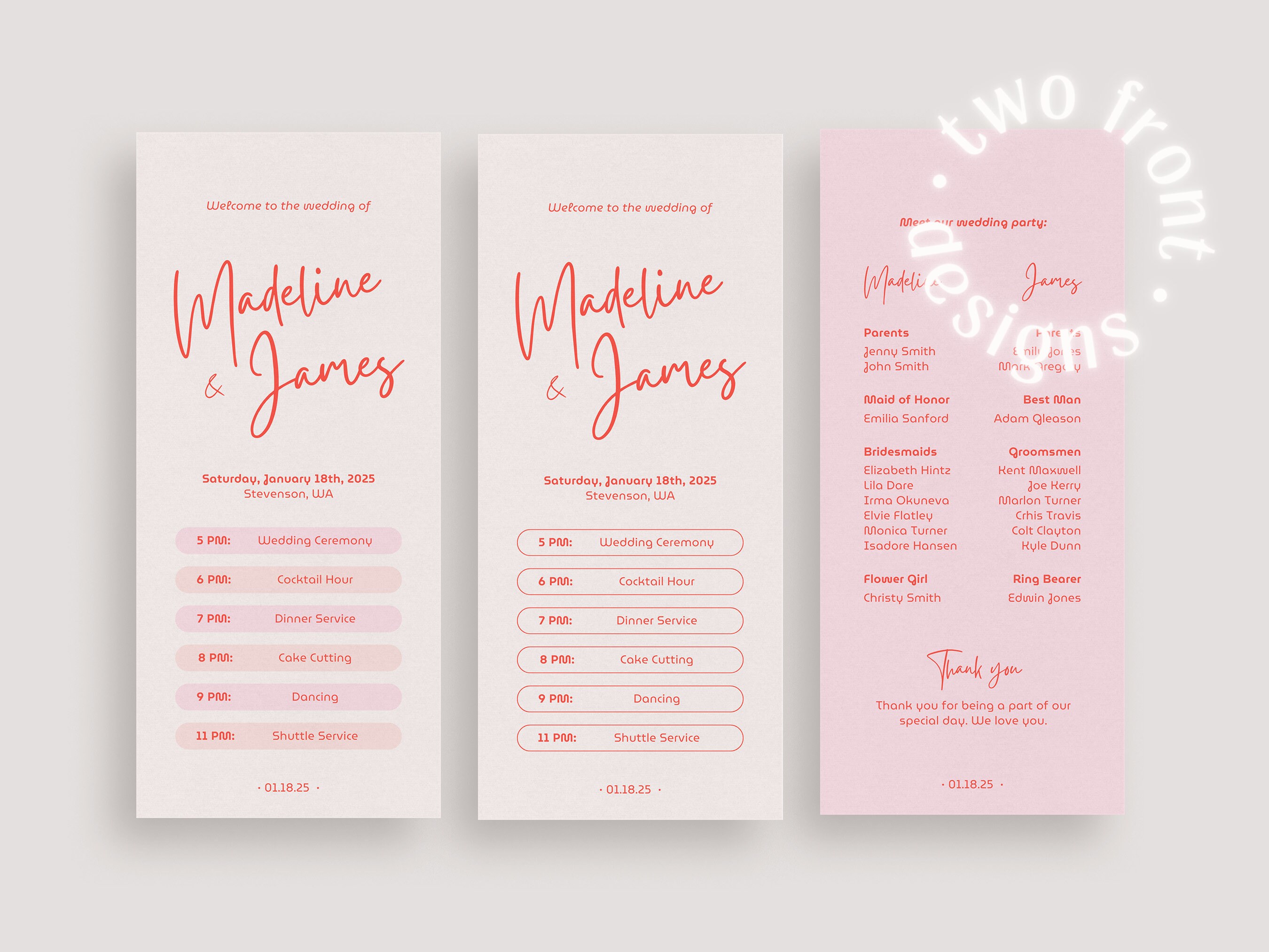 Retro Wedding Program Template Download Wedding Day Timeline Itinerary ...