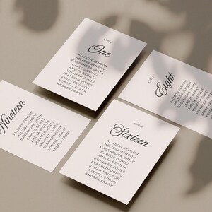 Tarjetas rústicas para planos de asientos, planos de asientos con espejos de boda, plantilla editable de Canva (WT37)