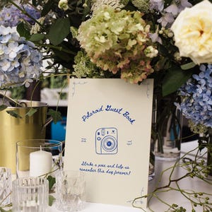 Whimsical Polaroid Guest Book Sign with Instax Instructions (Canva Template) (WT23) image 2