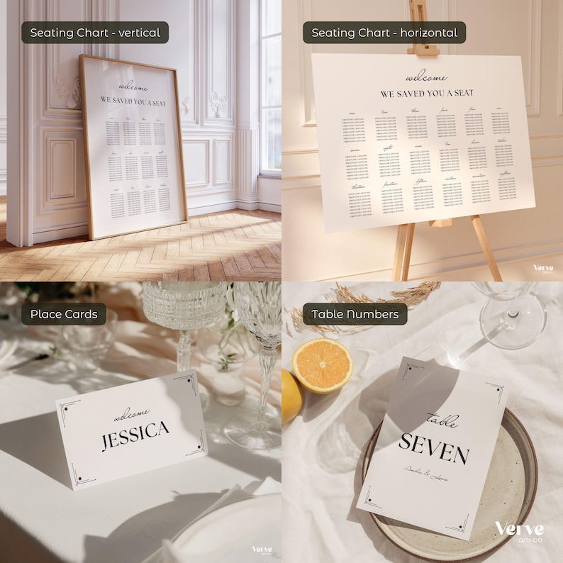 Elegant Wedding Signs Bundle: Minimalist Signage and Stationery Templates (Editable Canva Templates) (WT12) image 6