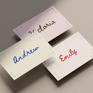 Hand Drawn Wedding Name Cards, Wedding Placecards, Place Card Canva Templates image 9