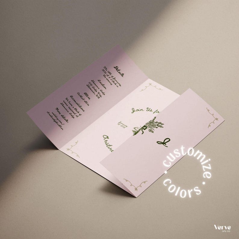 folded wedding invitation template