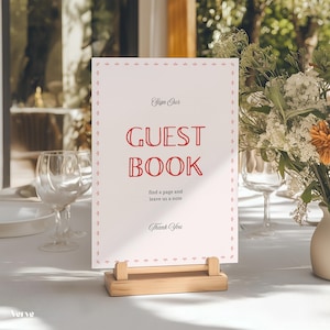Wedding Guest Book Sign Template (Editable Canva Template) (WT36)