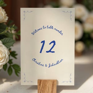 Hand Drawn Wedding Table Numbers (Canva Template) (WT23)