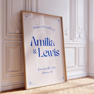 Mall för Canva med välkomstskylt för vintagebröllop (WT08)