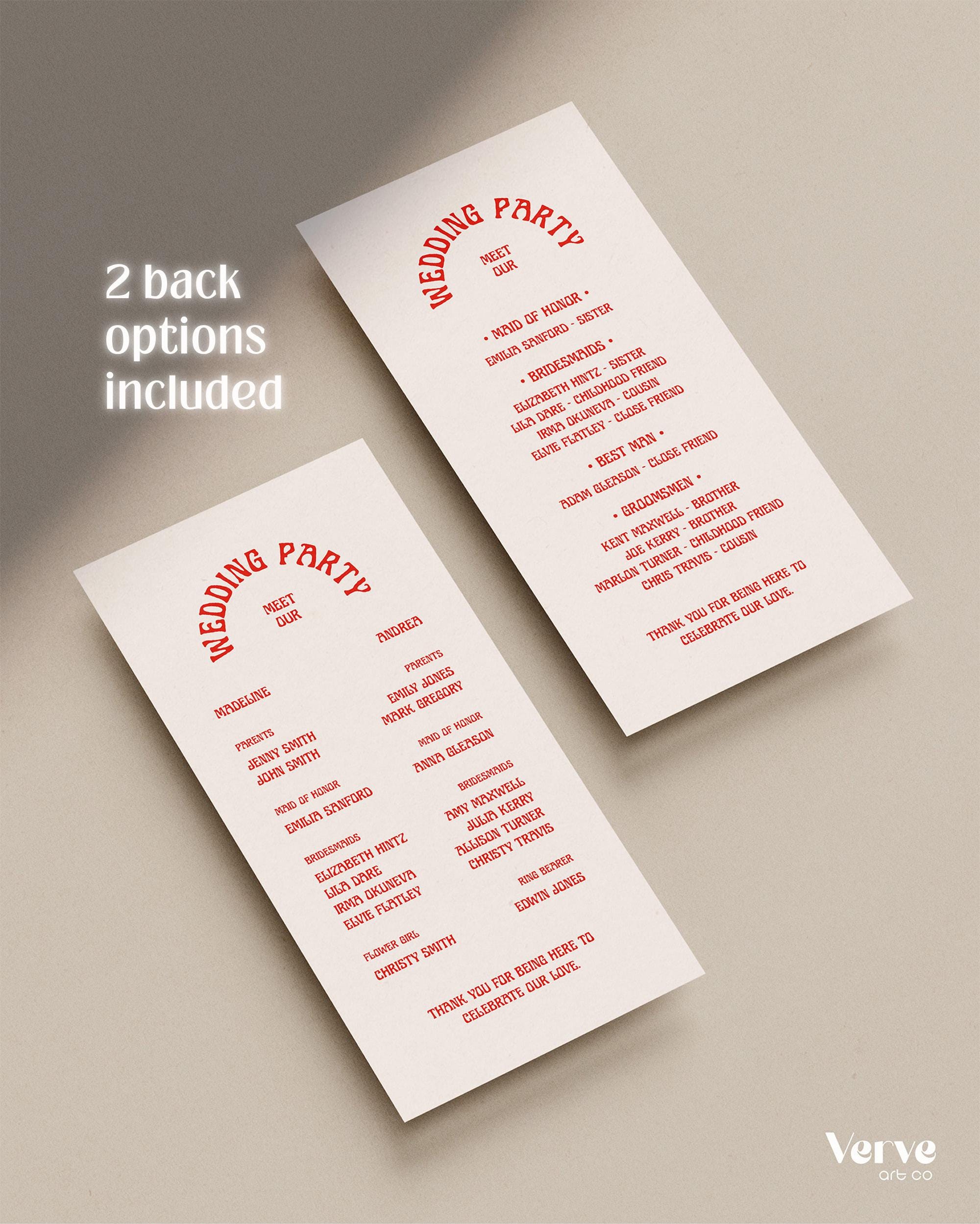 Retro Wedding Programs Canva Template, Fun Wedding Itinerary Timeline ...