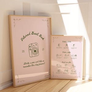 Whimsical Polaroid Guest Book Sign with Instax Instructions (Canva Template) (WT23) image 4