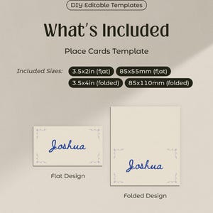 Hand Drawn Wedding Name Cards, Wedding Placecards, Place Card Canva Templates image 5