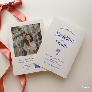 Whimsical Wedding Invitation with Photo and QR Code (Editable Canva Template) (WT14) image 9