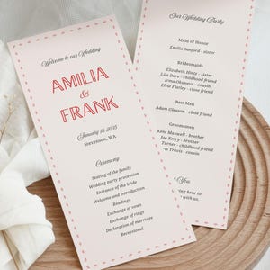 Fun Wedding Programs Canva Template, Wedding Timeline, Ceremony Program (WT36) image 9