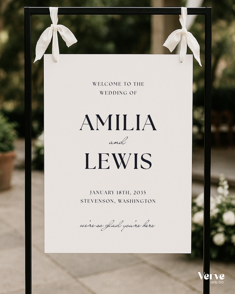 Modern Welcome to the Wedding of Sign, Elegant Canva Template (WT12 ...