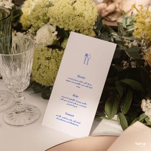 Modèle de Menu de mariage fantaisiste, carte de menu dessinée à la main, modèle canva, menu de mariage imprimable, WT14