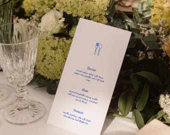 Whimsical Wedding Menu Card Template (Canva Template) (WT14)