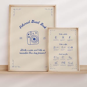 Whimsical Polaroid Guest Book Sign with Instax Instructions (Canva Template) (WT23) image 11