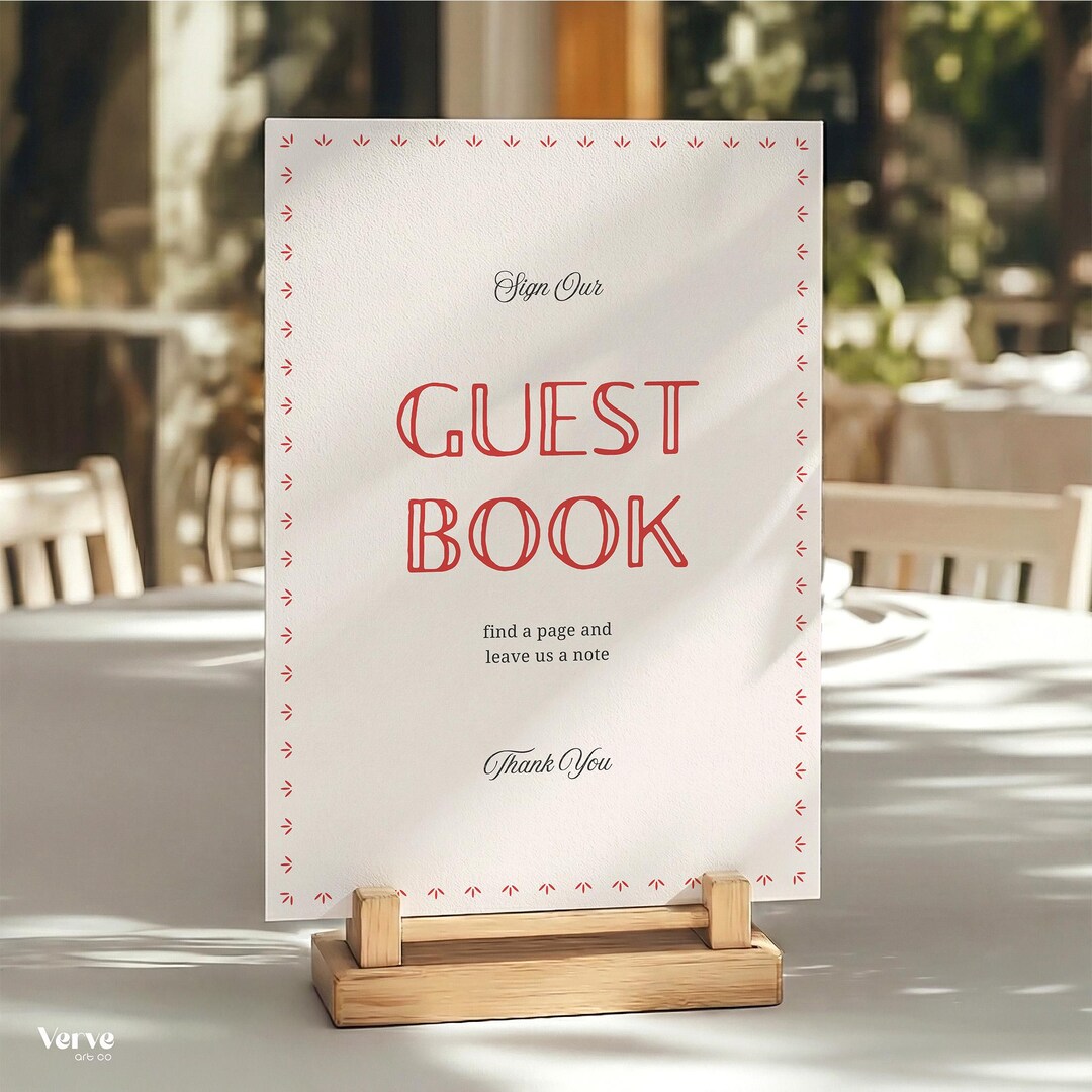 Wedding Guest Book Sign Template (editable Canva Template) (WT36) - Etsy